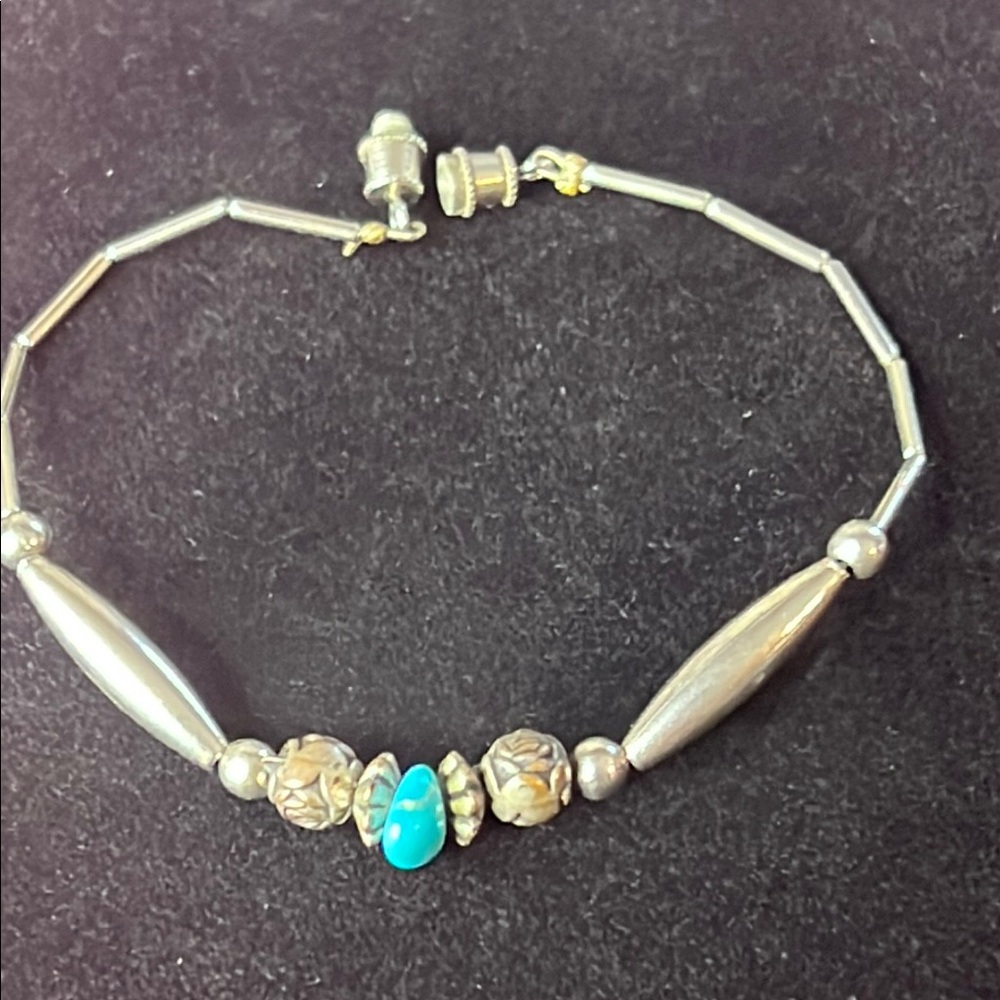 Silver and turquoise vintage bracelet